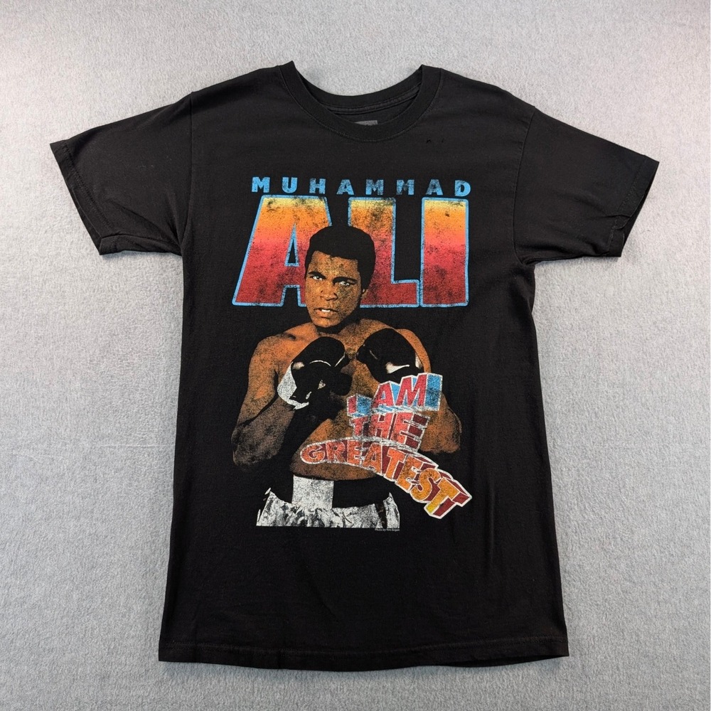 Muhammad Ali I Am The Greatest Graphic‎ T-Shirt Mens Small Black Cotton AL15389